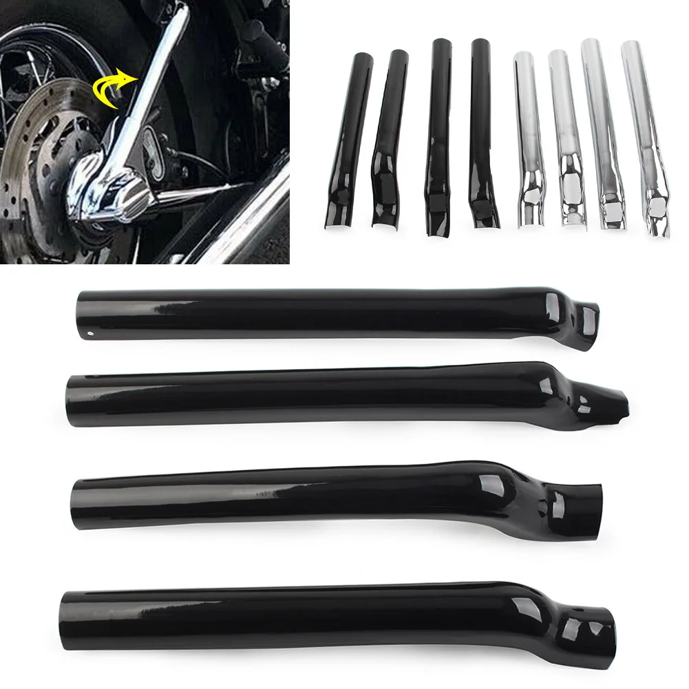 

Black/Chrome Motorcycle Rear Swingarm Tube Covers For Harley Heritage Softail Classic FLSTC FXS FLS FLSTFB FLSTF FXSTD FLSTN