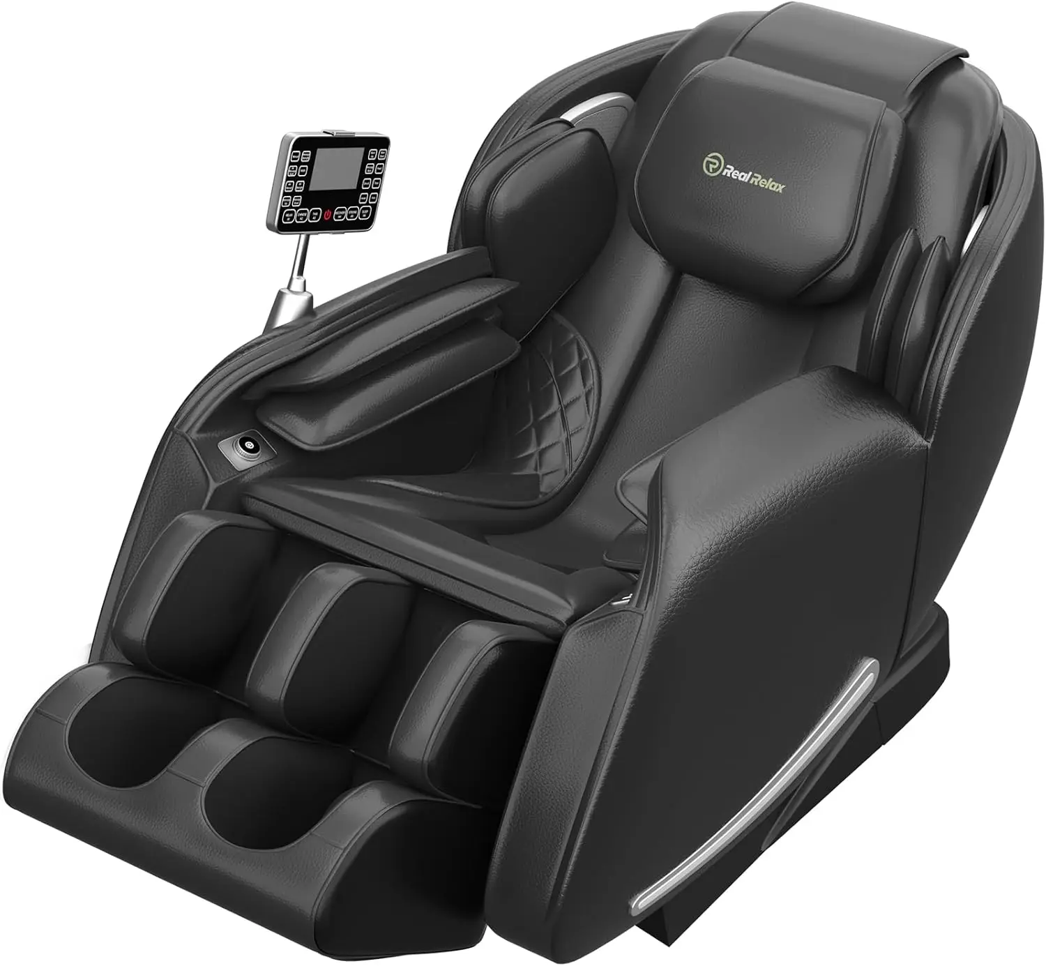 

Real Relax Massage Chair, Full Body Zero Gravity SL-Track Shiatsu Massage Recliner Chair, Favor-06 Black