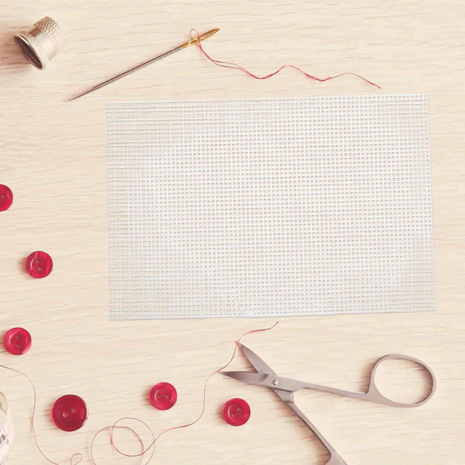 

5 Pcs Cross Stitch Plastic Sheet Embroidery Cloth Canvas Projects Crochet Mesh Fabric Squares Blanks for Embroidered Craft