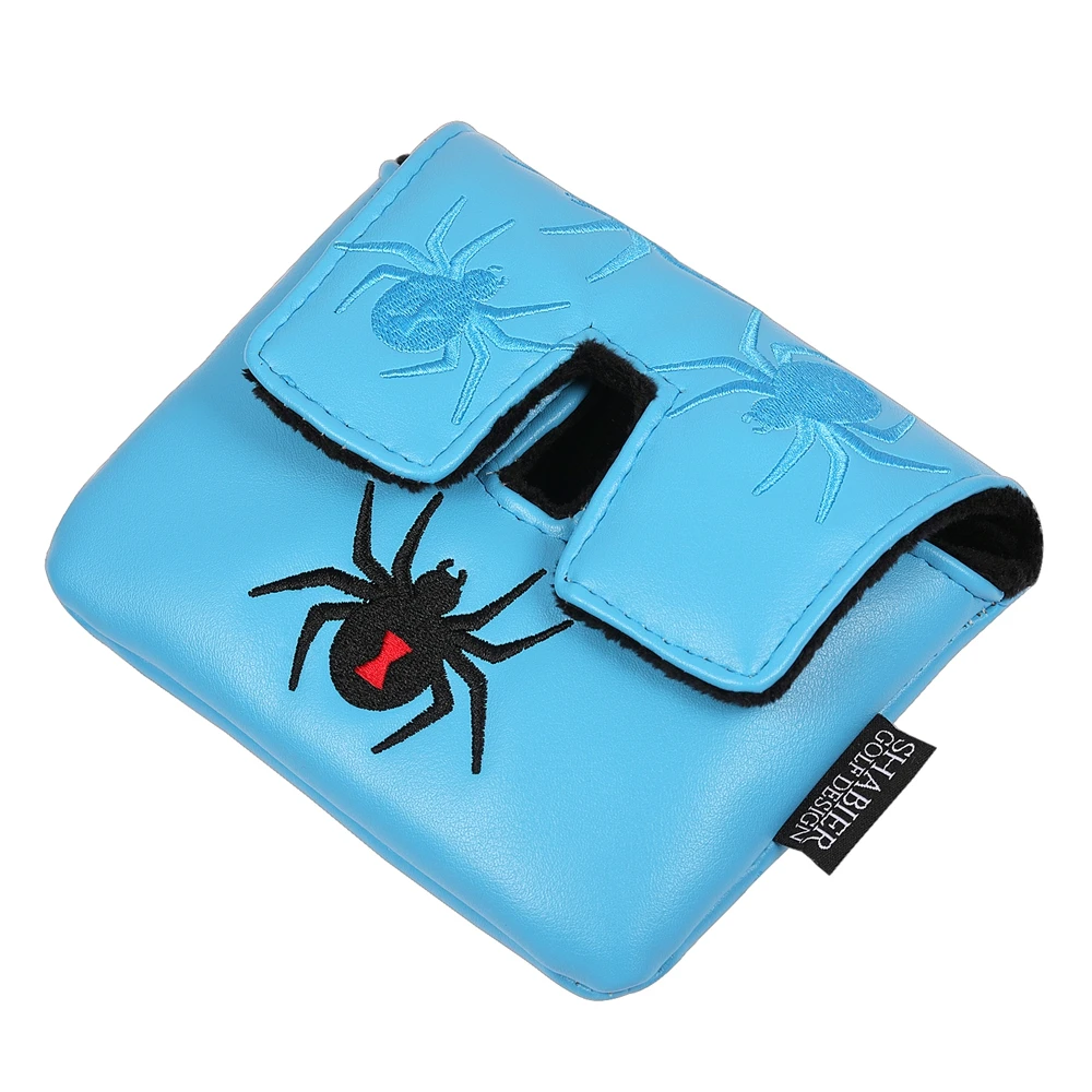Blue PU Leather Embroidered Magnetic Closure Golf Headcover Putter Cover for ZT view 3