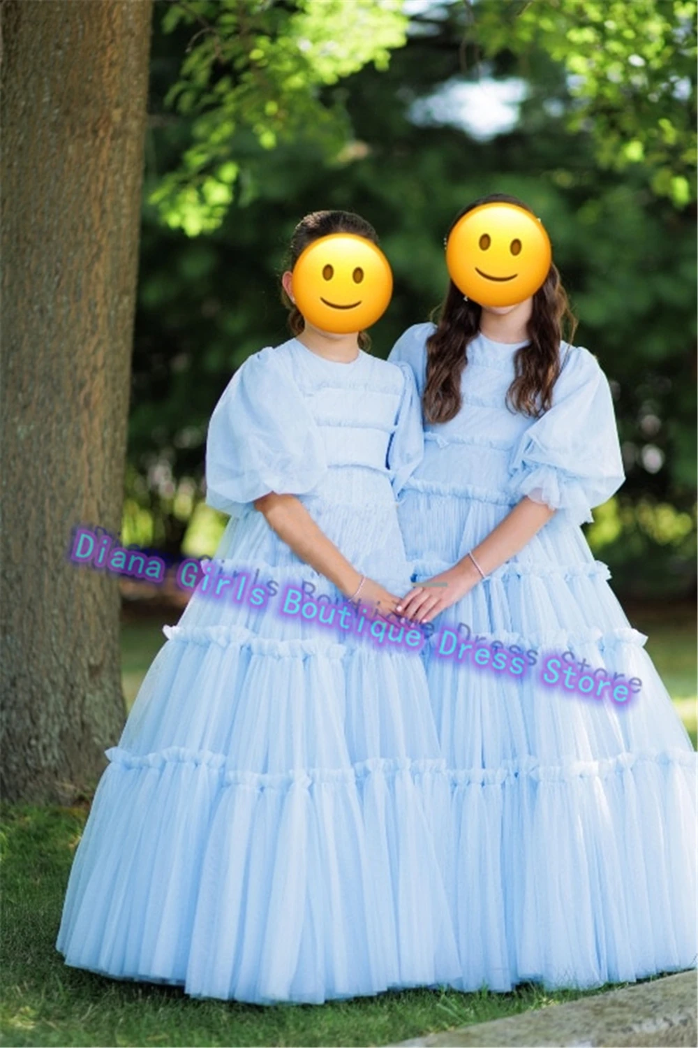 Elegant Blue Flower Girl Dress Quality Layered Tulle Fluffy for Wedding Ball Ruffles Floral Toddler Pageant Birthday Party Gowns image 4