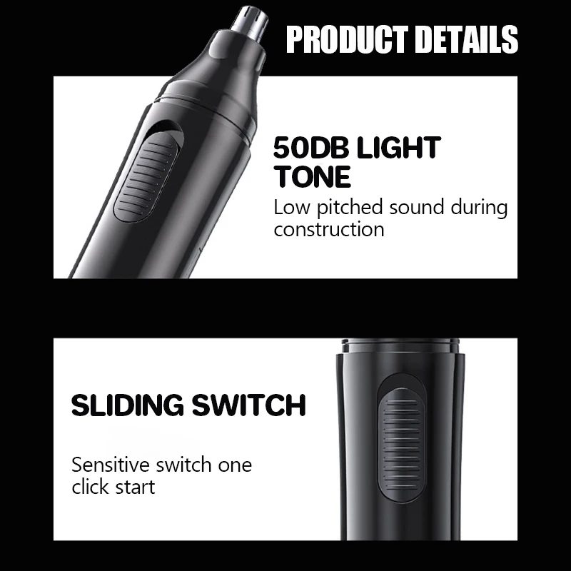 Men Ear and Nose Hair Trimmer Women Painless USB Rechargeable Dual Edge Blades Nasal Trimmer Nose Clippers for Easy Cleansing