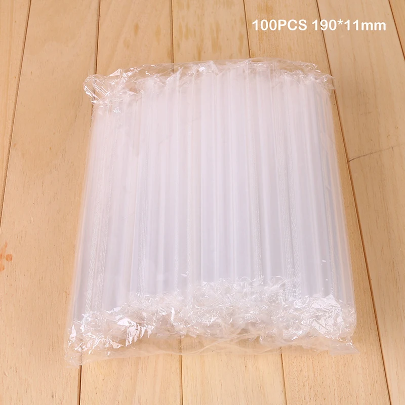 100pcs 7.5inch Big Milkshake Straws Bubble Boba Milk Tea Plastic Thick Straws Smoothie Cold Drinking Drinkware Bar Accessories