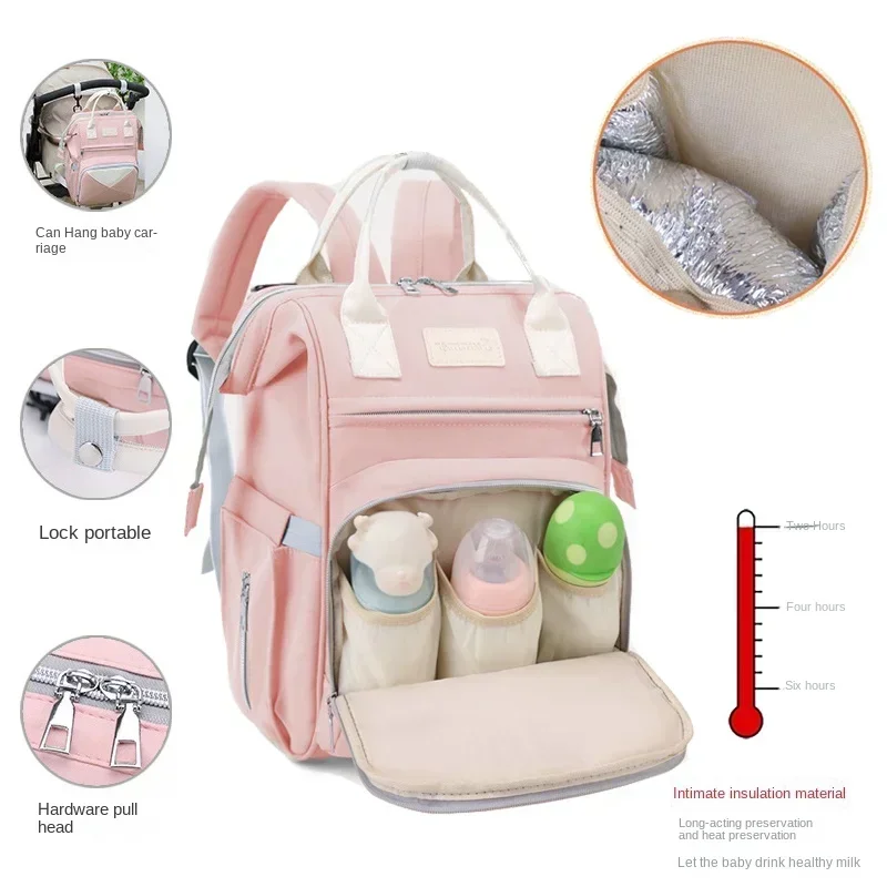 Mommy Diaper Bags Baby Stroller Hanging Bag Mother Large Capacity Nappy Backpacks with Changing Mat Convenient Baby Nursing Bags