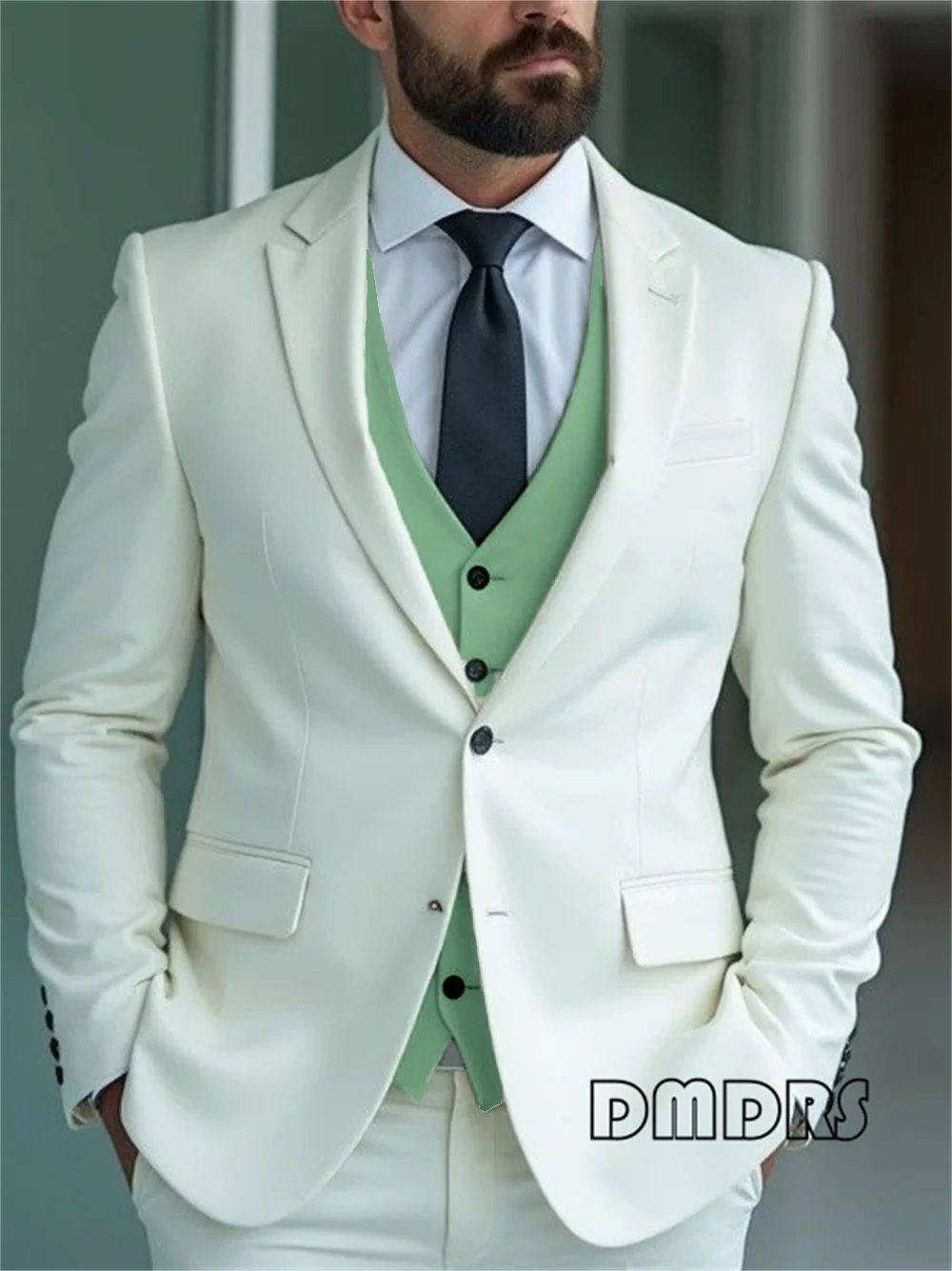 

Plus Size Wedding Suit for Groom from XXS to 7XL, 3 Pieces Modren Fit Tailored Suit Jacket Pants Vest Formal Tuxedo Set