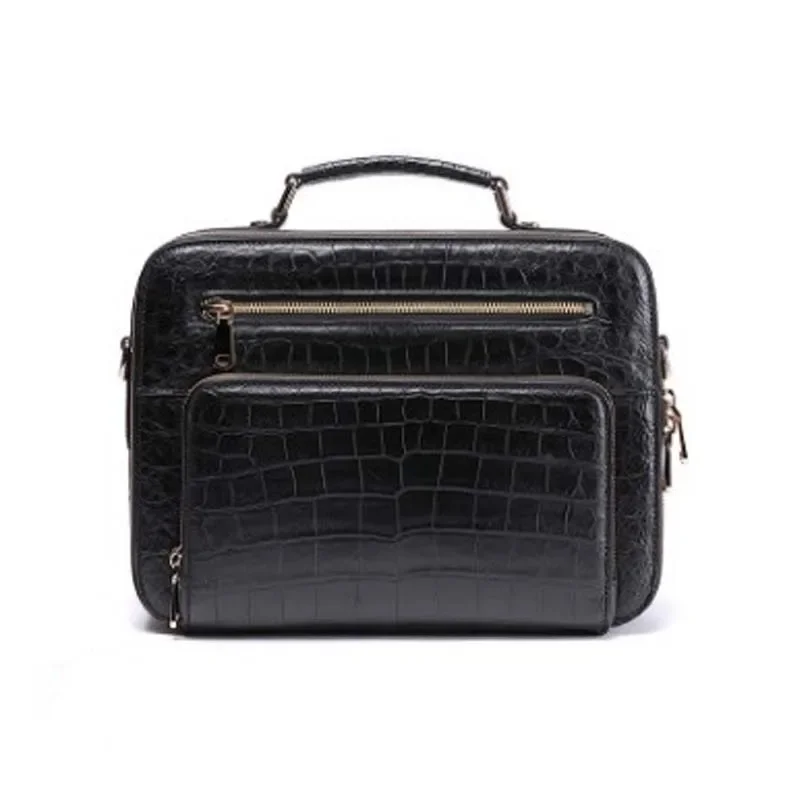 ourui crocodile bag men briefcase  black men handbag