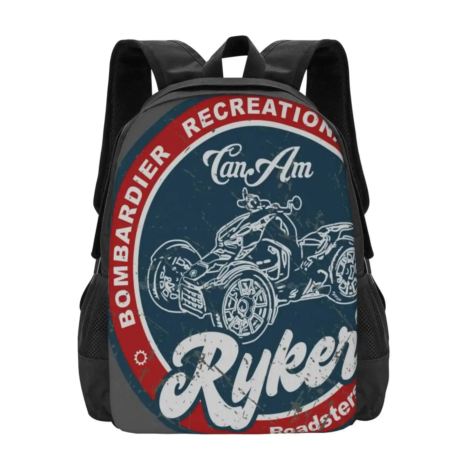 Can-Am Ryker Retro Hot Sale Schoolbag Backpack Fashion Bags Canam Can Am Roadster Ryker Roadsters Trike Motorcycle Biker Logo