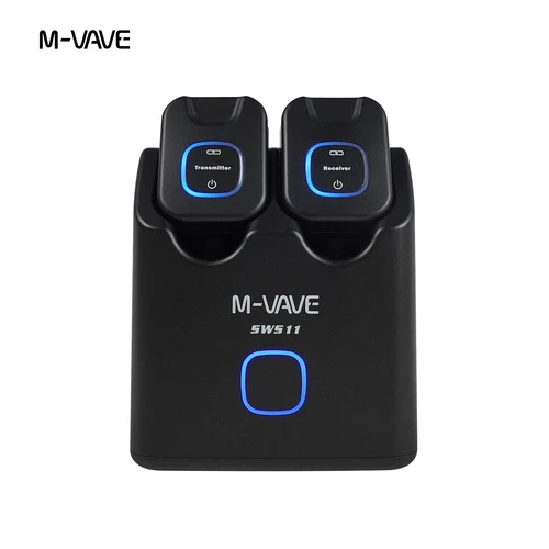 Imagen 1 del producto M-VAVE SWS11 Sistema de guitarra inalámbrico Transmisor y receptor de guitarra inalámbrico digital de 5,8 GHz con estuche de carga portátil 