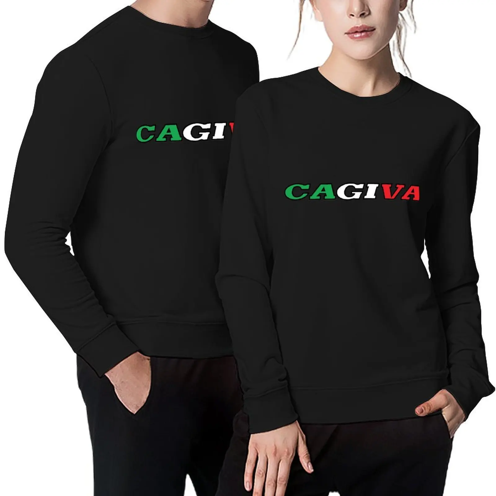 

Cagiva logo text green white red italian Pullover men's winter sweater men's coat aesthetic clothing men's sweatshirts