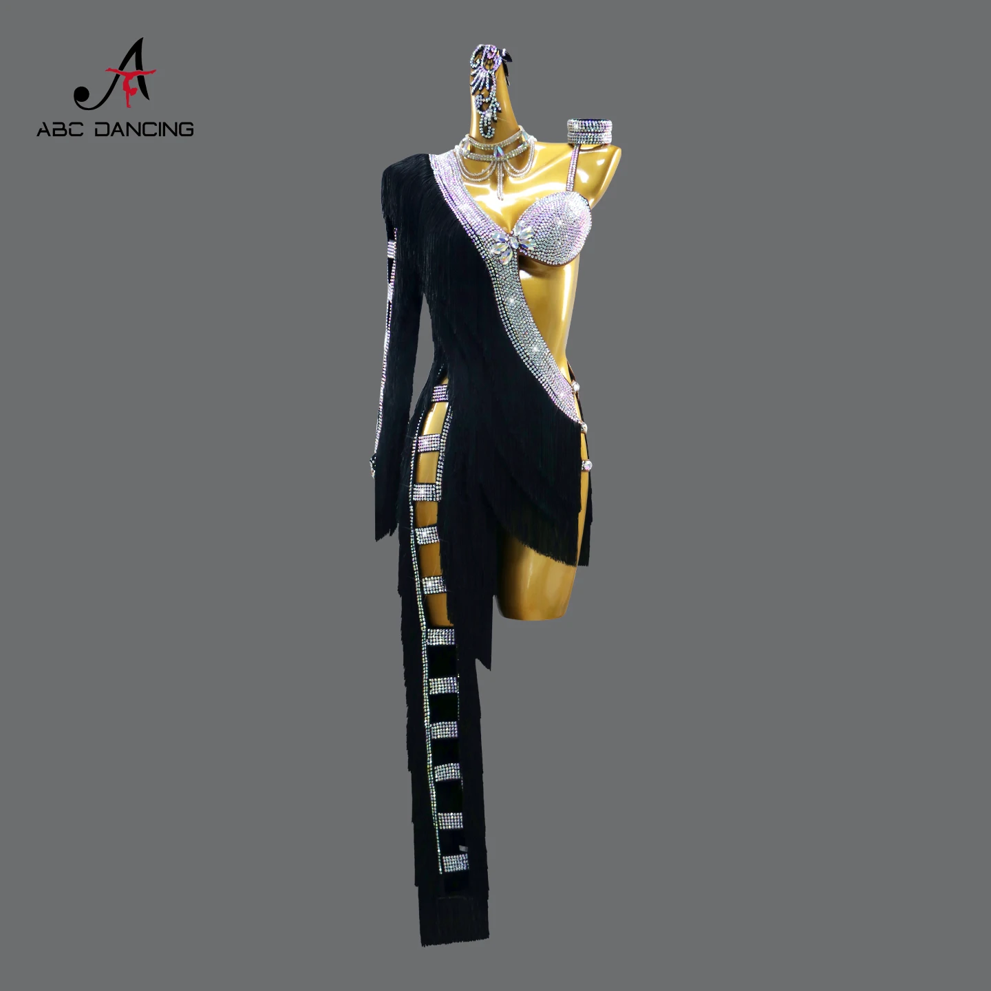 

Women's Dance Suit Ballroom Dress Girls Latin Costume Party Stage Clothes Dancewear Skirt Fringed Evening Long Outfits Prom Sets