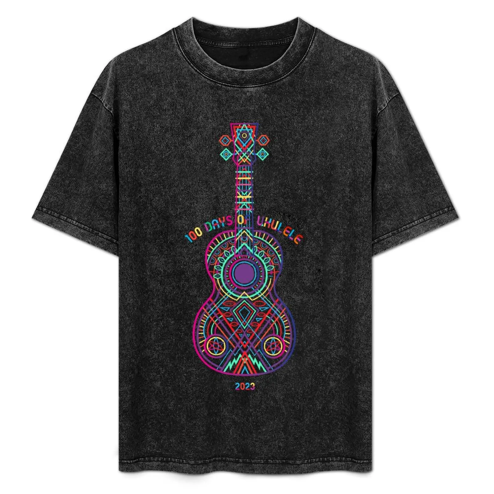 

2023 String Theory 3: Multi Red (recommended: print on white) - 100 Days of Ukulele T-Shirt Work Outdoor T-Shirt for Men