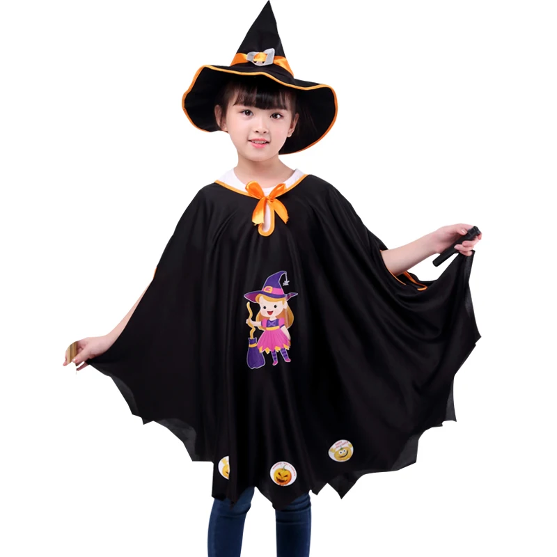 Halloween Wizard Cosplay Suit para crianças, fantasia de chapéu para crianças de 4 a 13 anos, truque ou guloseima, festa, vestir-se