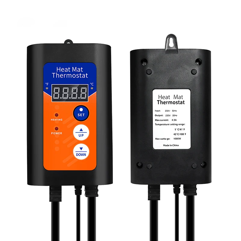 Heat Mat Thermostat Digital Temperature Controller For Hydroponic Plants Seed Reptiles Brewing 1000W Temp Range 5℃ to 42℃