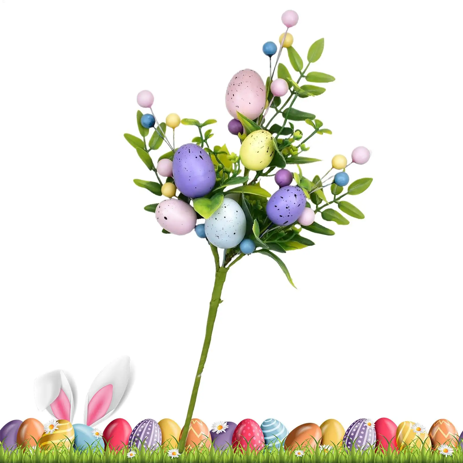 Oster-Ei Blumen-Sprühranken für Frühlings-Heimdekoration, Künstliche Osterdekoration für Partys, Blumenarrangements, Vasen, Tischdekoration und Feiern