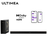 ULTIMEA 300W 3.1.2ch Dolby Atmos Soundbar with 5.25'' Wired Subwoofer, Home Theater Sound System for TV, APP Control