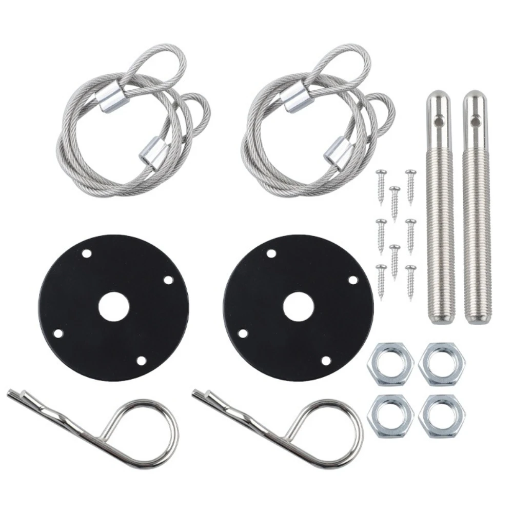 Quick Release Bonnet Lock Clip Kit Perfect Fit Car Engine Mount Hood Pin Plate Stainless Steel Universals Modified Accessories