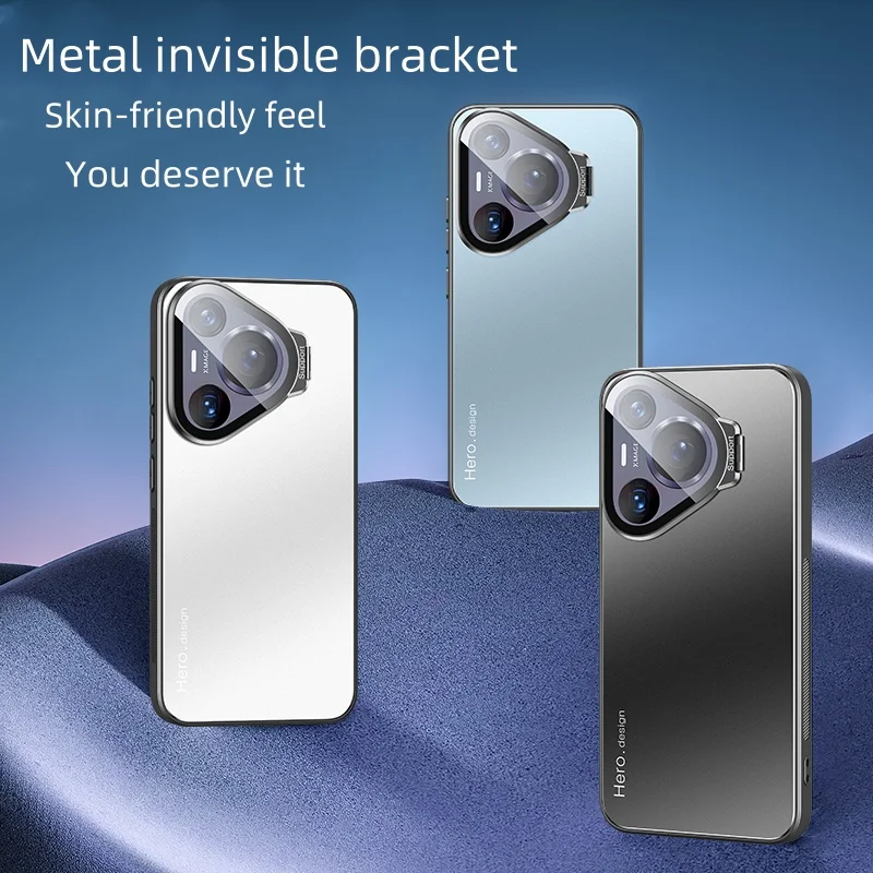 Case For HUAWEI Pura 70 Pro Pura 70 Ultra Metal Invisible Bracket Acrylic Cover For HUAWEI Pura 70 Ultra Pro Shockproof Bumper