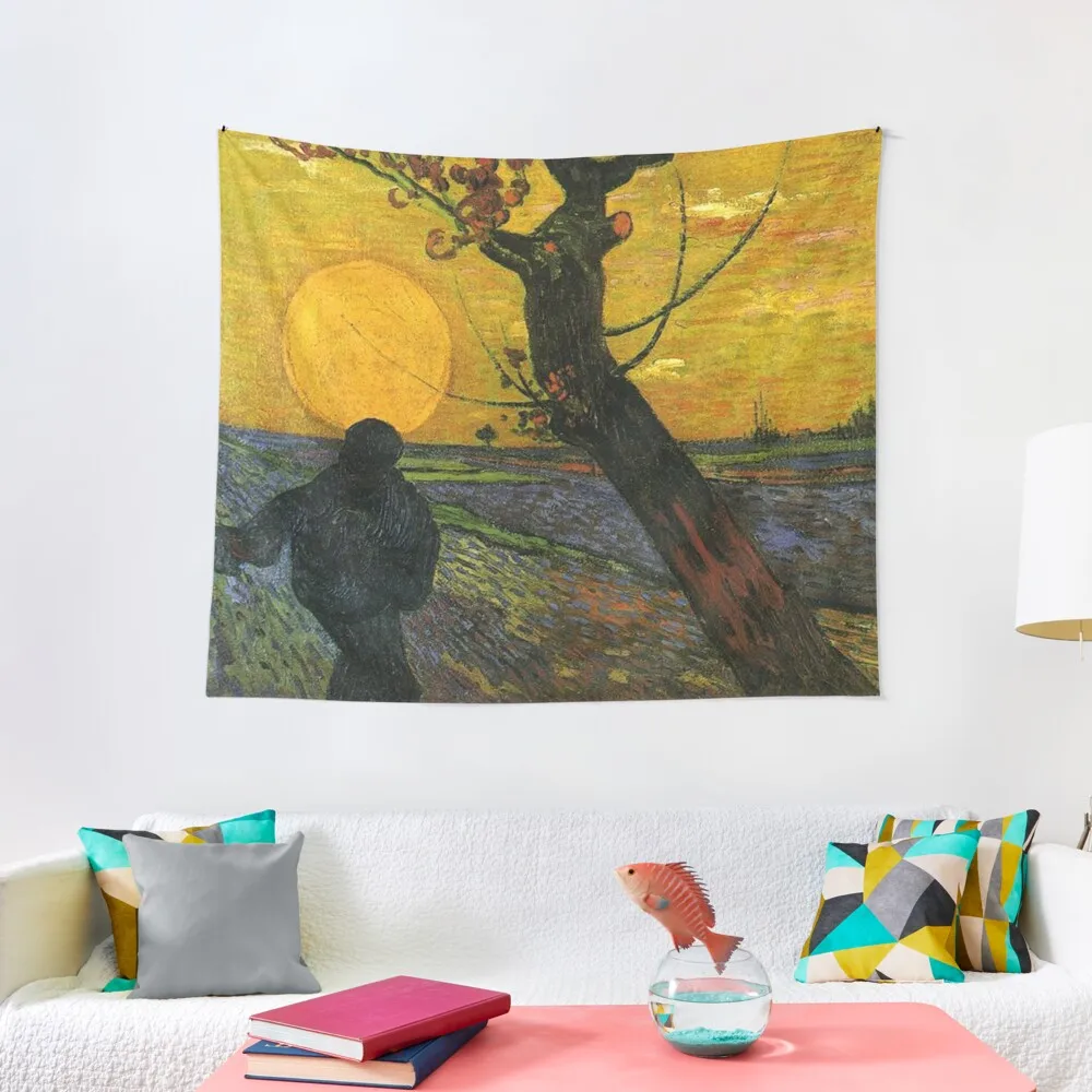 

Sower With Setting Sun -Vincent van Gogh Tapestry Decoration For Rooms Room Decoration Korean Style Bathroom Decor Tapestry