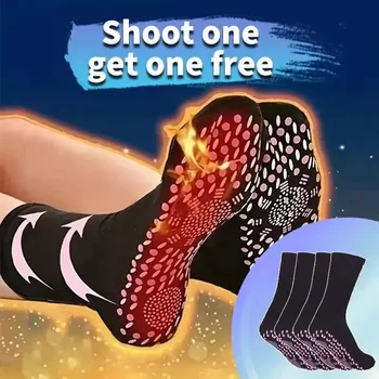 2 Paar wärmende selbst erwärmende magnetische Massage socken für Frauen-bequeme und entspannende Winterkleid ung