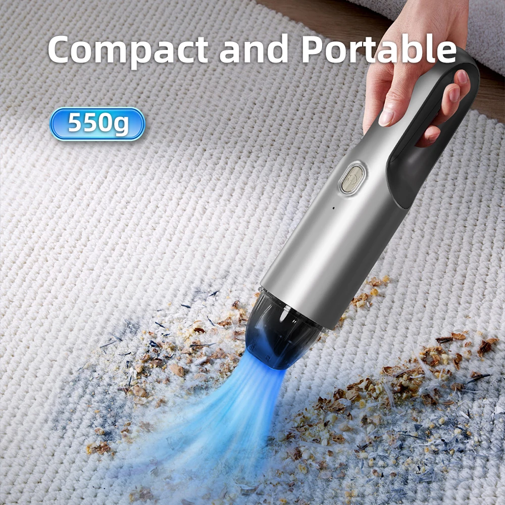 STLF CJM Portable Lightweight Mini Cordless Vacuum Cleaner Strong Suction Rechargeable Handheld for Home and Car Battery Powered
