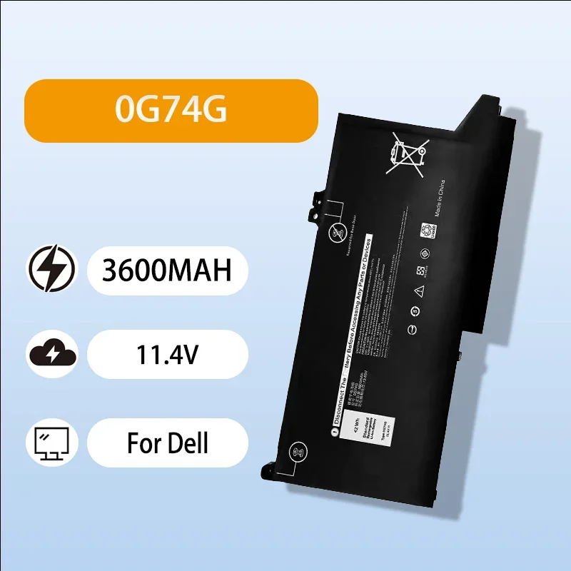 Brand New 0G74G Laptop Battery For Dell Latitude 7400 7300 5300 5310 11.4V 3600mAh High Capacity Rechargeable Laptop Battery