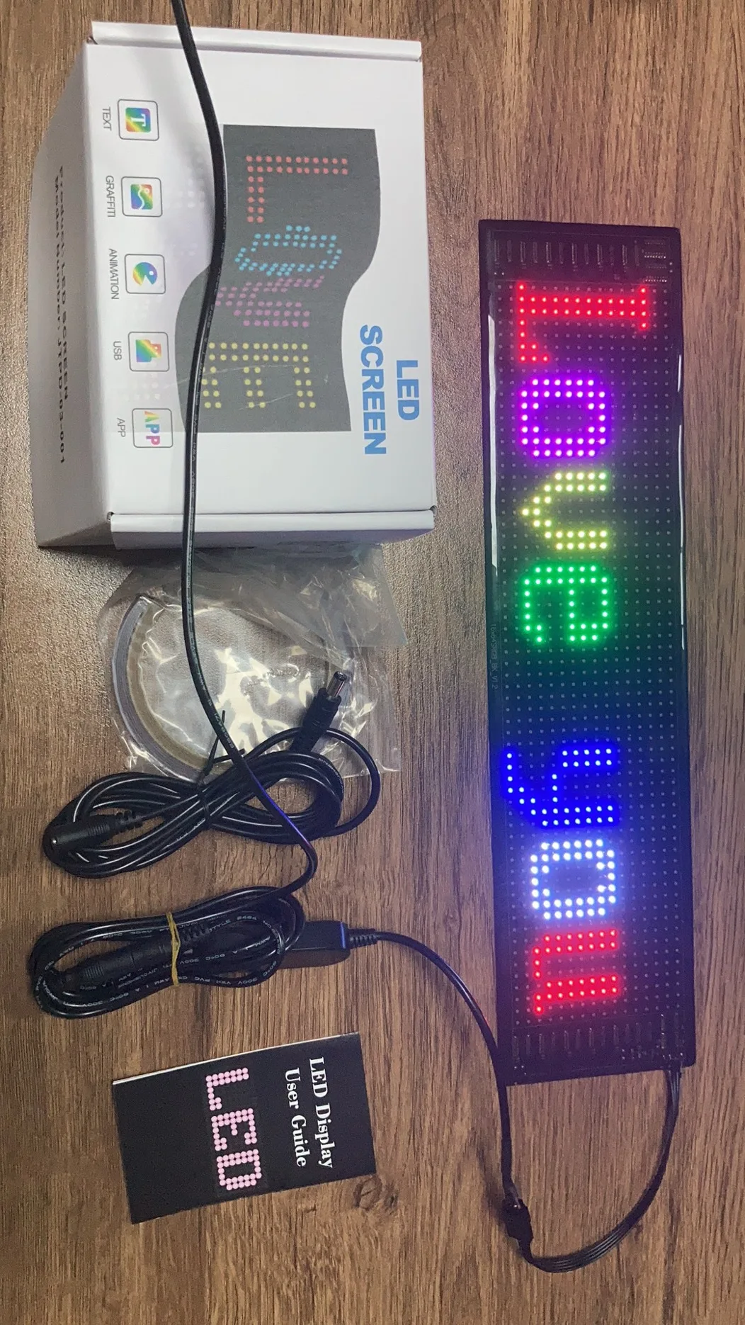 Led programable por aplicación Bluetooth, pantalla suave ultrafina de alto brillo, Imagen Clara, pantalla LED para el hogar y el coche, transmisión en vivo