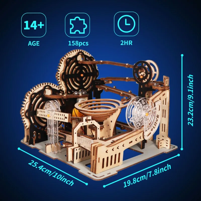 DIY 수제 전기 3D 나무 구슬 런 퍼즐 모델 키트 배터리 없음 두뇌 자극 크리스마스 선물 교육용 장난감 어린이 성인용