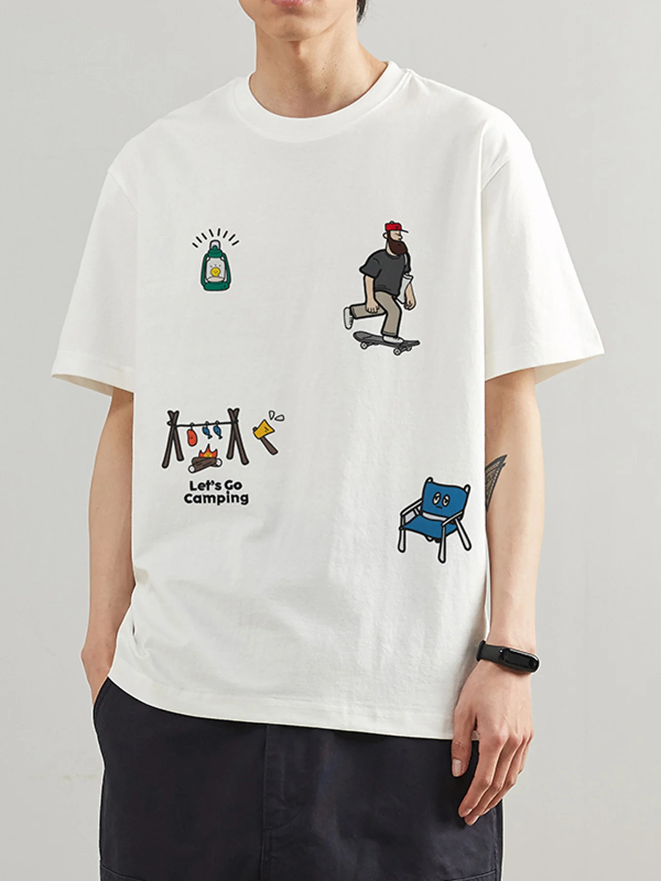 

Мультфильм, графический принт, лето, осень и зима, роскошная брендовая мужская и женская футболка из чистого хлопка с короткими рукавами для улицы