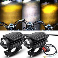 9-85V Additional Motorcycle LED Spot Lights Headlights Front Amber White Auxiliary LED Projectors Fog Light Lamp for Motor Bike