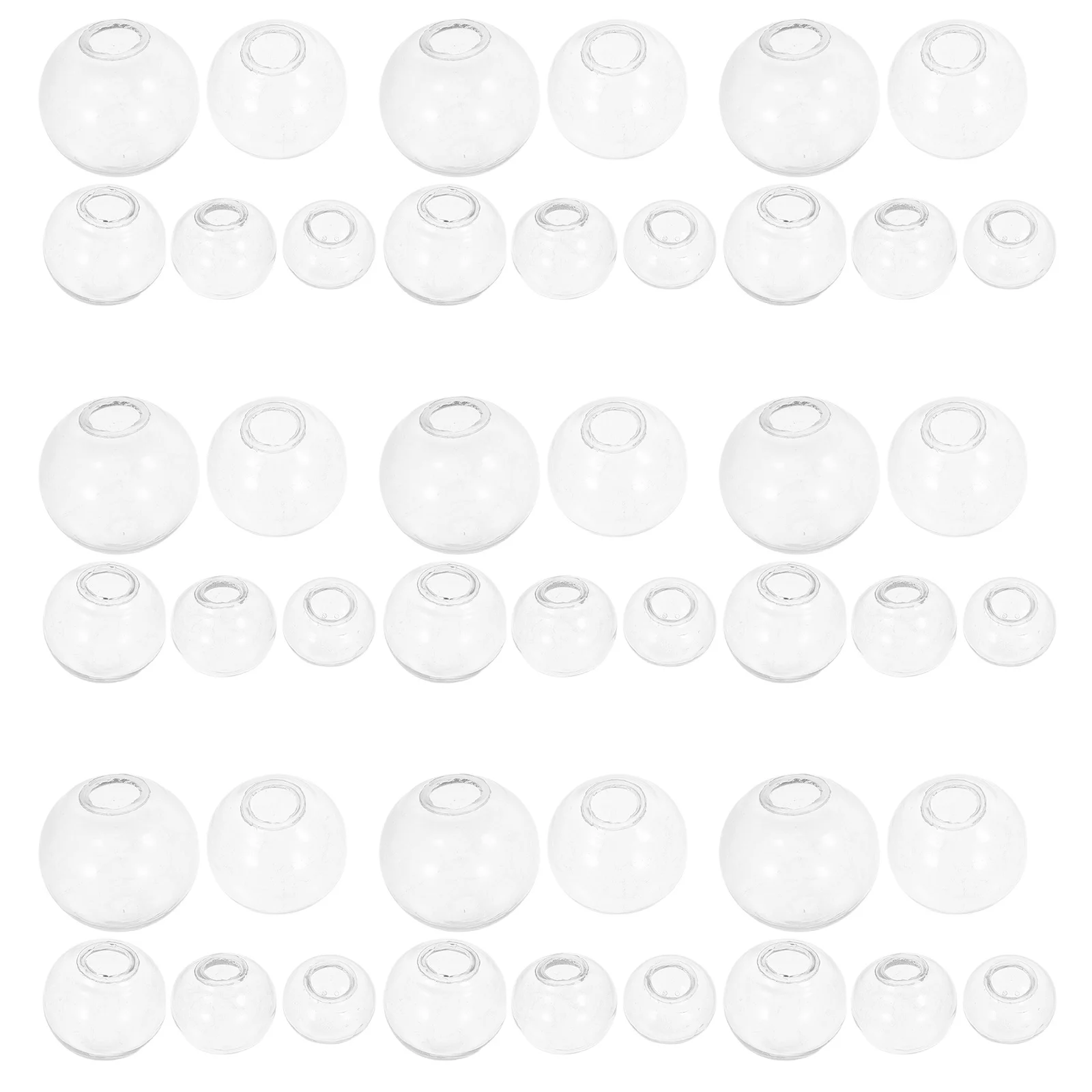 

100Pcs Mini Glass Globe Hollow Bottles DIY Jewelry Making Clear Ornaments Pendant Charms Craft
