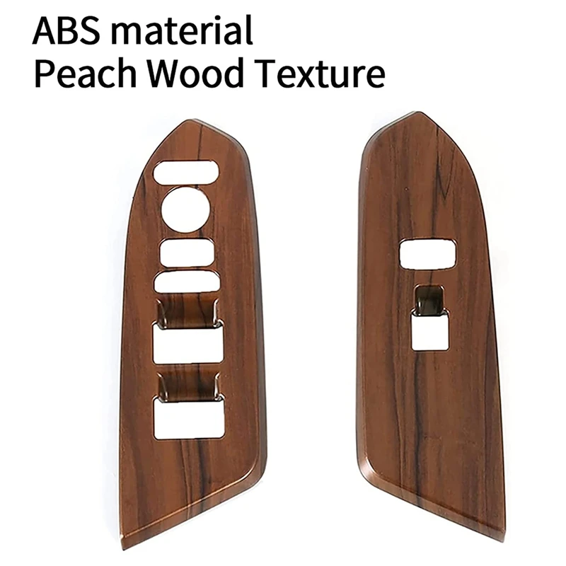 Car Interior Window Switch Panel Trim, Peach Wood Grain Window Switch Cover for Honda CR-V CRV 2017 2018 2019 2020 2021