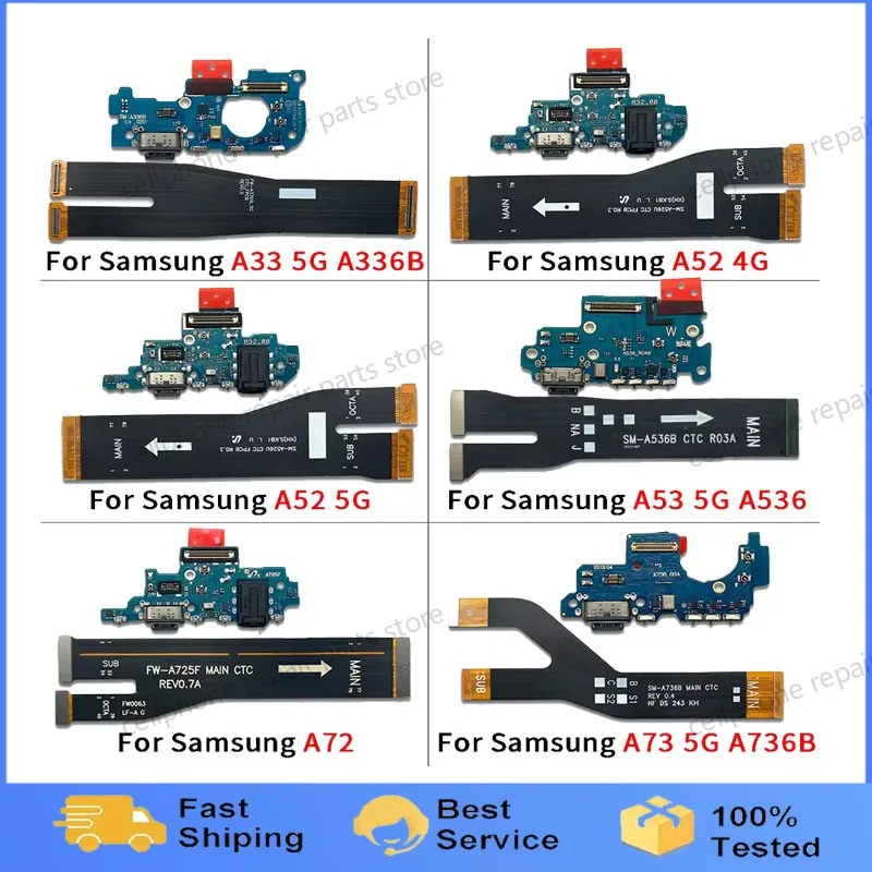 

A++USB зарядная док-станция, разъем, гибкий кабель для Samsung A33 A53 A72 A52 4G A73 5G, модуль зарядной платы с микрофоном