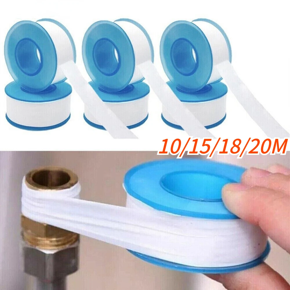 

10/15/18/20M PTFE White Threaded Sealing Tape Adhesive Plumbers Sealing Tape Fitting Thread Seal Tape Strong Extensibility