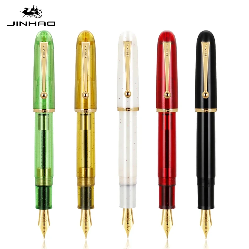 jinhao 9013 dadao caneta tinteiro com no6 batimento cardiaco f m nibs acrilico escrita caneta de tinta papelaria material escolar de escritorio canetas de presente 01