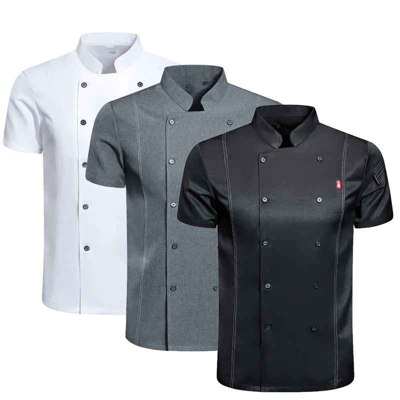 Chef Jacket Men Women Long Sleeve Cook Coat Unisex Kitchen Clothes Pastry Restaurant Waiter Uniform