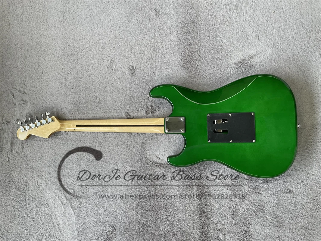 Green Electric Guitar Vibrato Bridge track pickup 3 mini switches basswood body Maple fingerboard pentacle Mosaic