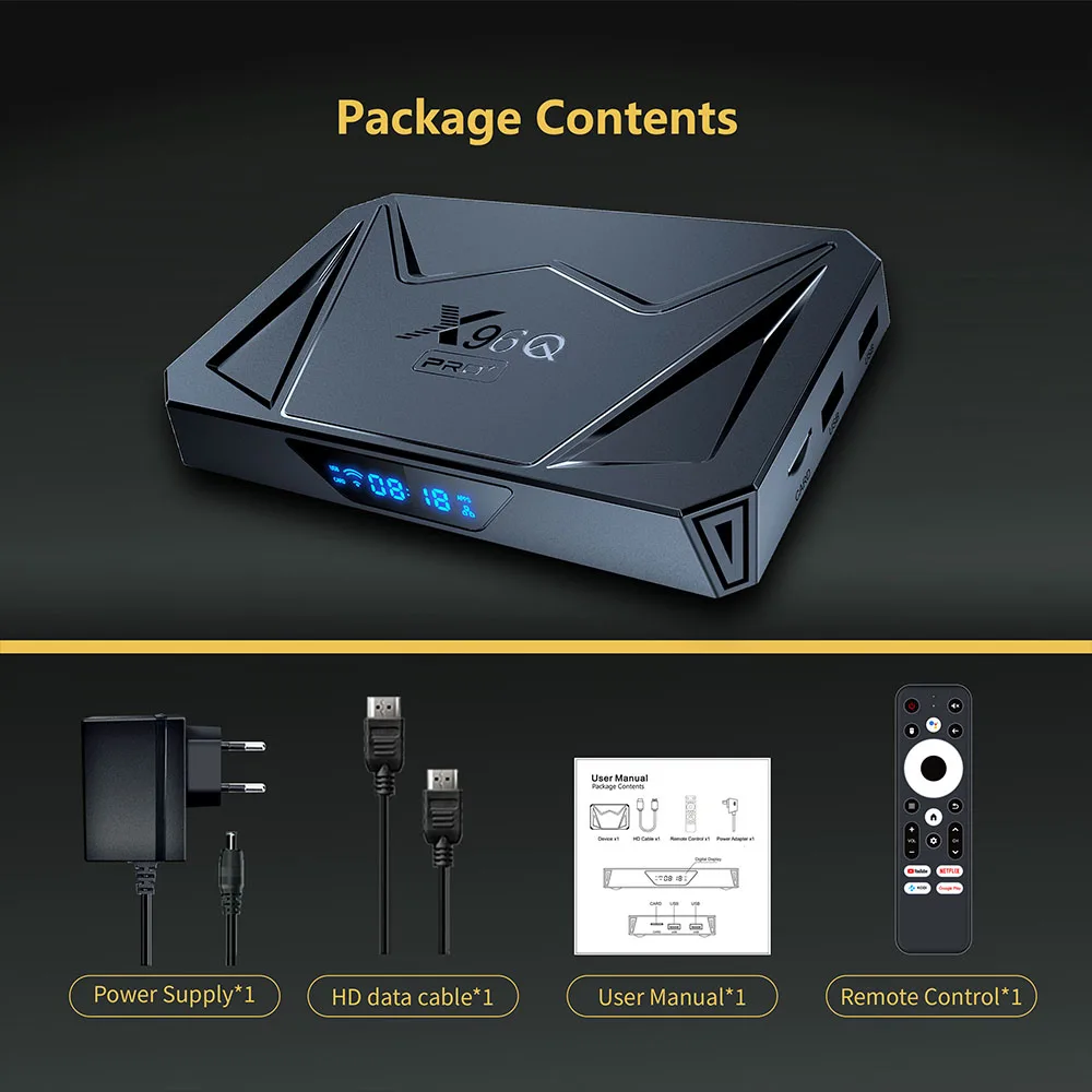 X96Q Pro Plus Allwinner H728 Android Smart TV Box 2/4G 16/32/64G 8K Ultra HD Set Top Box 1000M Wifi6 Google Media Player BT5.X