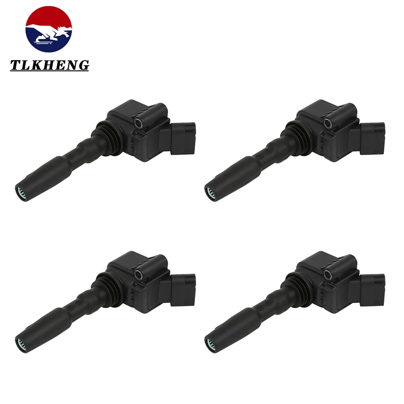 New Ignition Coil 4 PCS For Volkswagen Golf Jetta Polo Tiguan Audi Q2 Q3 A1 A3 Sportback E-TRON 2013-2021 04E905110C 04E905110B