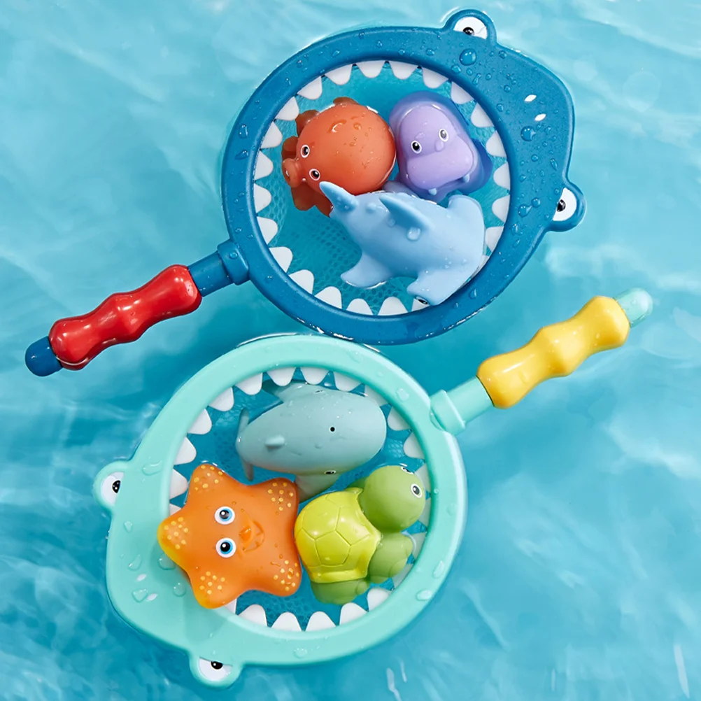 

Children's Bath Toys Fishing Net Kids Shower Water Plaything Submersible Pump Animal for Sprinkling PP Baby