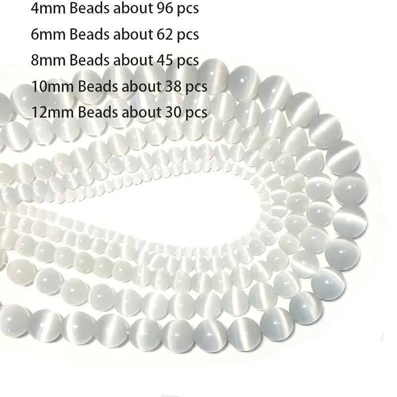Natural Stone Gypsum Stone Round Shape Bead Smooth Loose Spacer Selenite Bead for Jewelry Making DIY Bracelet Necklace Accessory - view 3