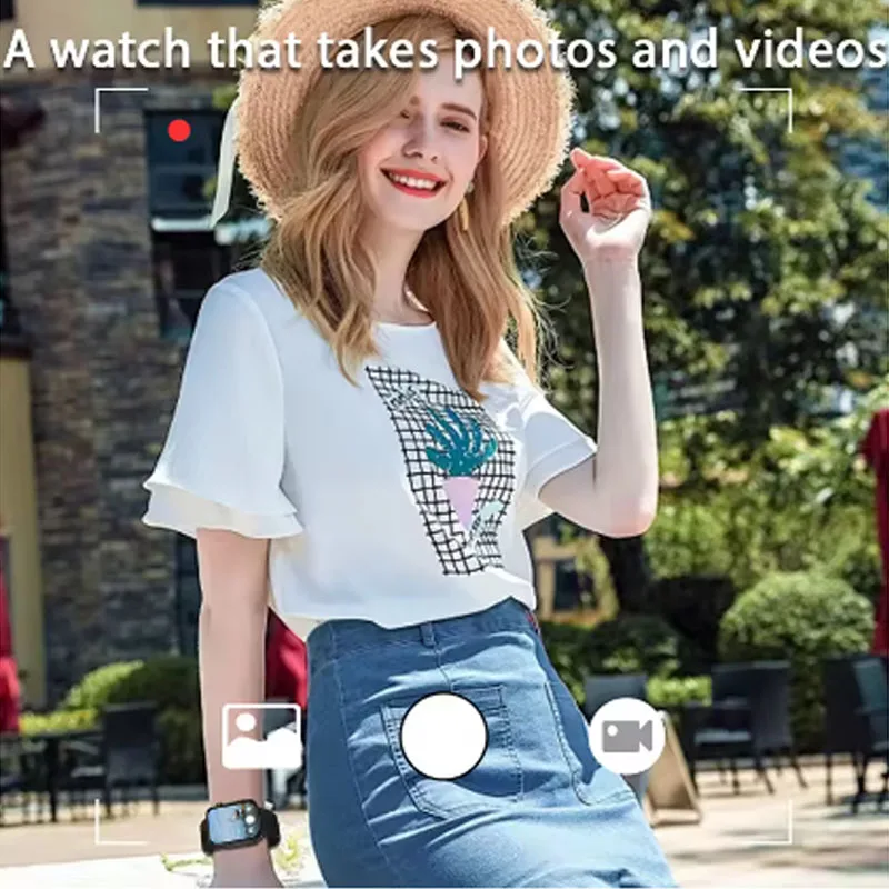 Have a Camera Smart Watch Women Video Player Heart Rate 1.9"HD Screen 100+ Sport Watch Bluetooth Call For  Motorola Moto G8 Plus