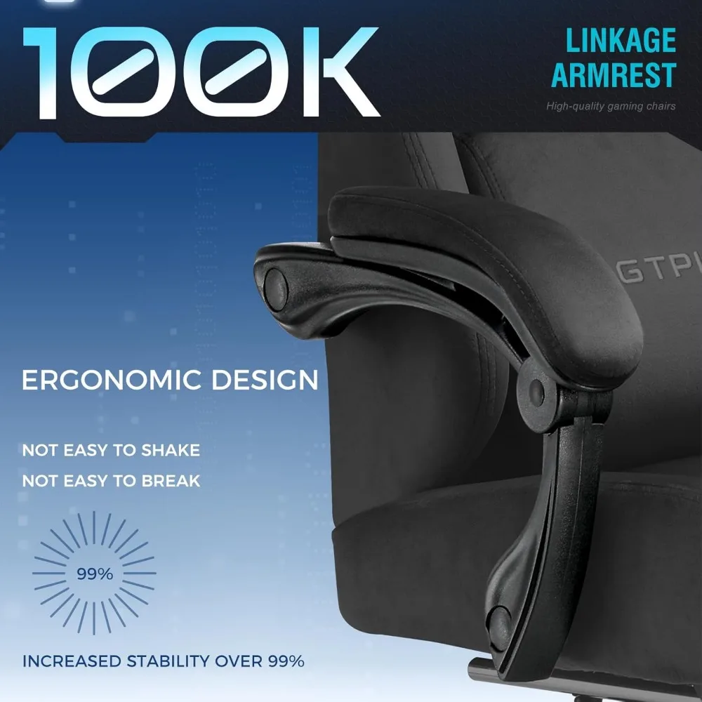 Ergonomic High-Back Gaming Chair with Pocket Spring Cushion and Footrest for Adults, Lumbar Support Included