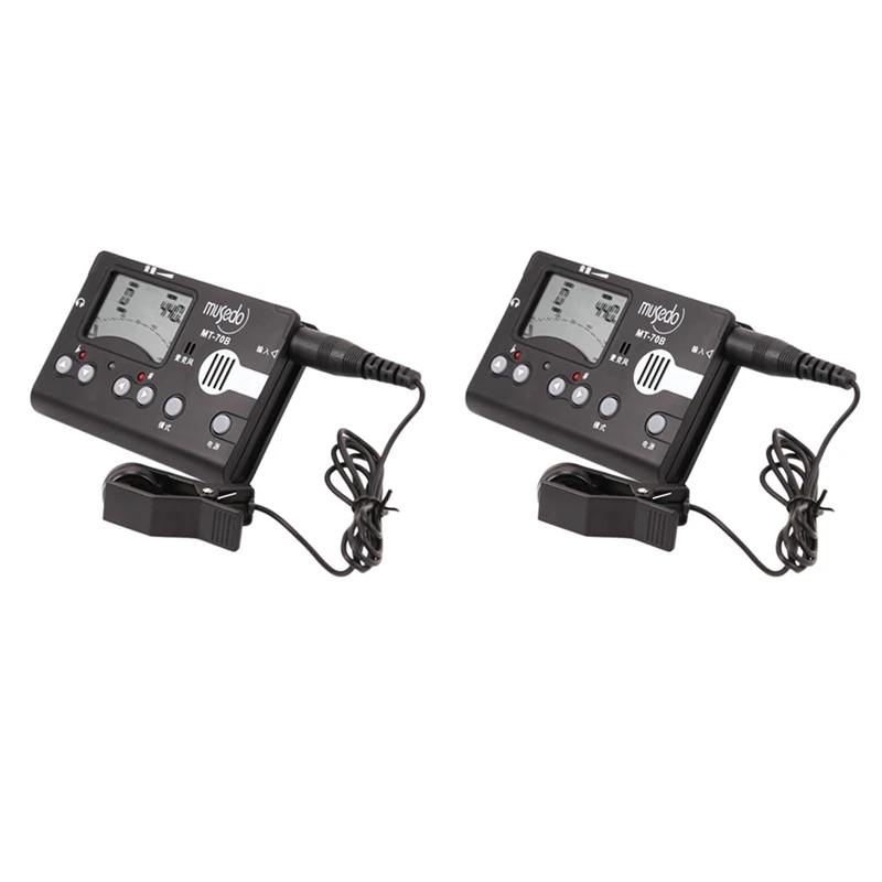 موالف موزيدو MT-70B مع مشبك على بيك اب ، ميكروفون مدمج ، موالف LCD إلكتروني 3 في 1 ، نغمة مسرع لـ Guzheng ، 2X