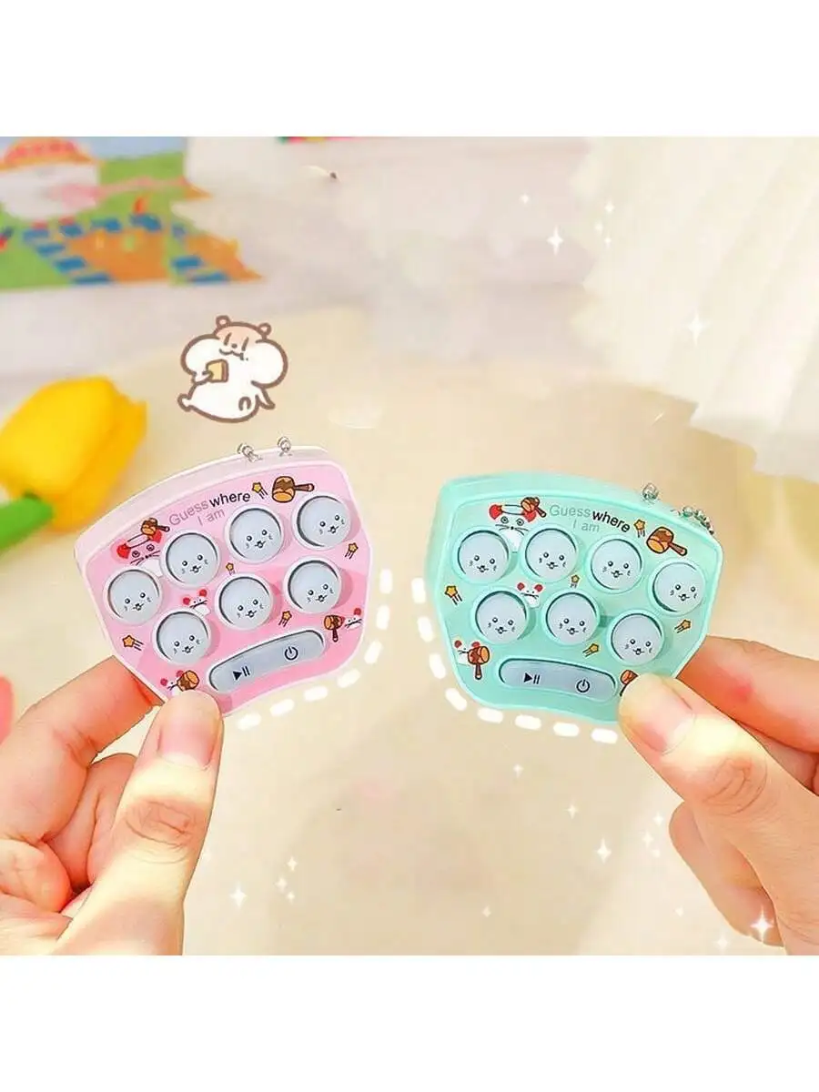 //Whac-A-Mole Mini Handheld Game Console Cartoon Electronic Glowing Finger Training Stress Relief Toy Mini Keychain Mini Car