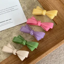 Candy Color Bow Acetate Hairpin Headdress for Women Girls 2024 Spring Summer Korean Sweet Side Clip Hair Accessories Wholesale