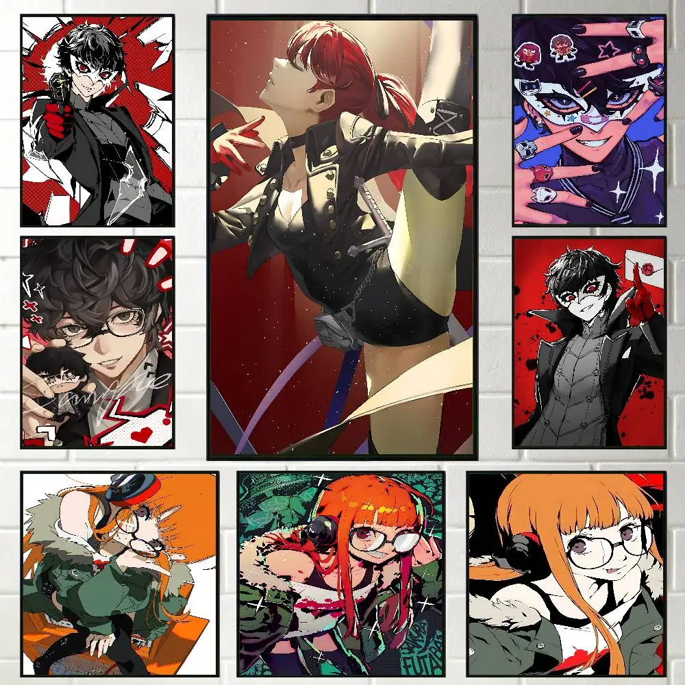 Goro Akechi Persona Joker Poster Self-adhesive Art Waterproof Paper Sticker Coffee House Bar Room Wall Decor
