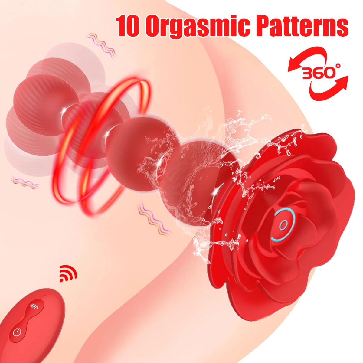 ألعاب جنسية للرجال والنساء بجهاز تحكم عن بعد ، دوران ° ، هزاز سدادة شرجية تدليك بروستاتا ، وردة ، محفز مهبلي