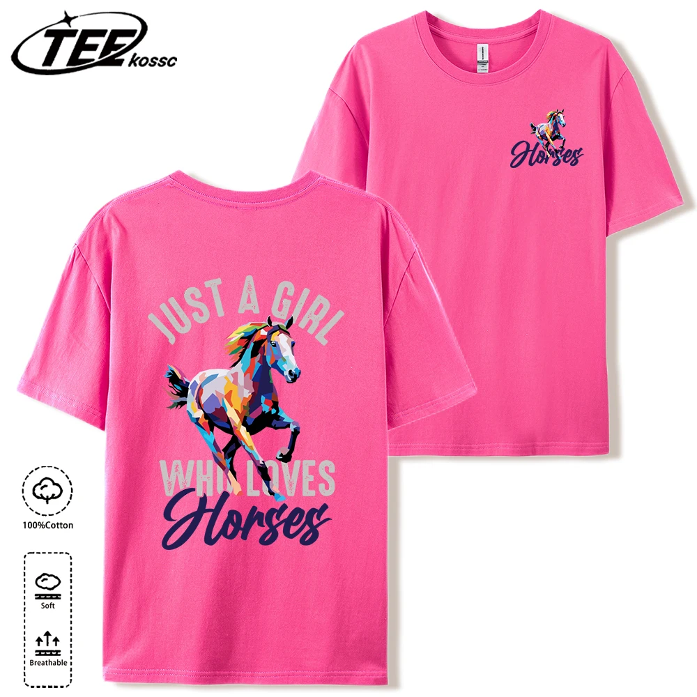 

People Who Love Horses Mens T Shirts Cotton Casual T-Shirt Summer Crewneck Retro Streetwear Fashion Unisex Oversize Short Sleeve