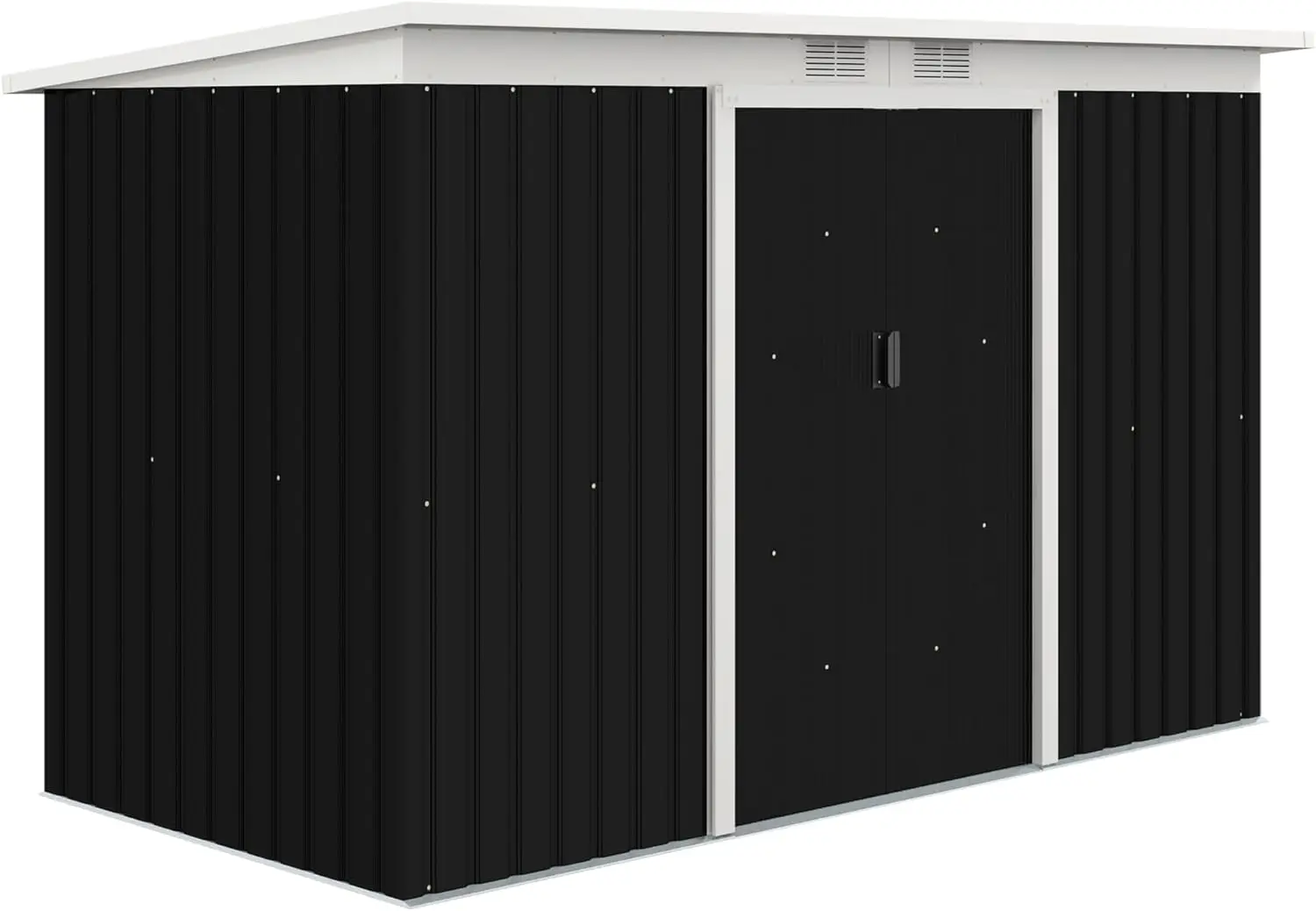 

Outsunny 9' x 4' Outdoor Storage Shed, Galvanized Metal Utility Garden Tool House, Lockable Door for Backyard, Bike, Patio