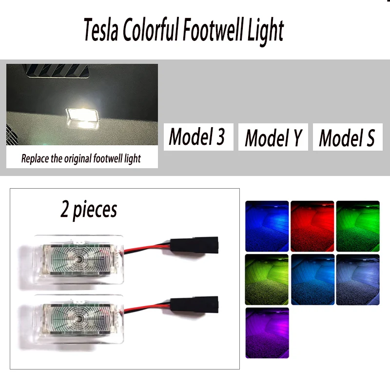 For Tesla Model 3 2017 2018 2019 2020 Model Y 2021 2022 2023 2024 Model S 2021 2022 2023 2024 Car Footwell Lights Accessories